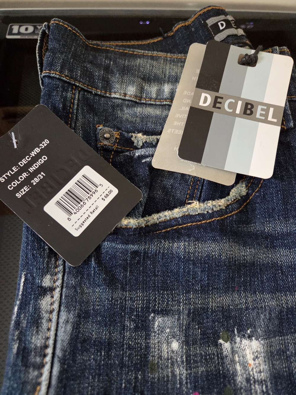 Skinny Paint-Splatter Jeans in Black Wash - Unbranded - Picture 2 of 3